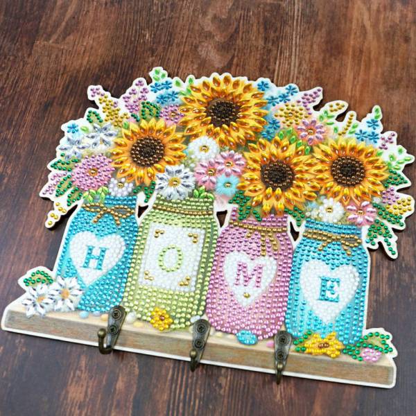 Diamond Painting Hakenleiste, Sonnenblumen HOME
