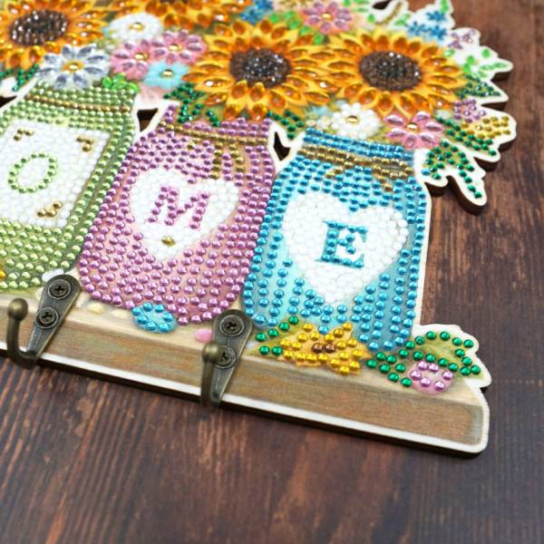 Diamond Painting Hakenleiste, Sonnenblumen HOME