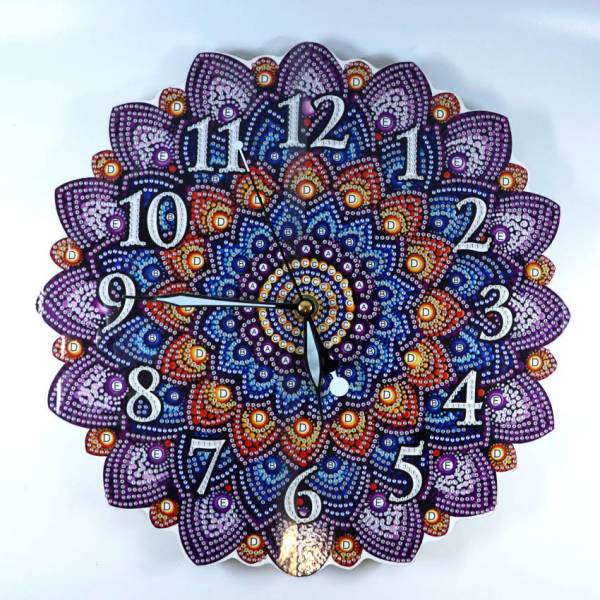 Diamond Painting Wanduhr auf Holz, 29cm