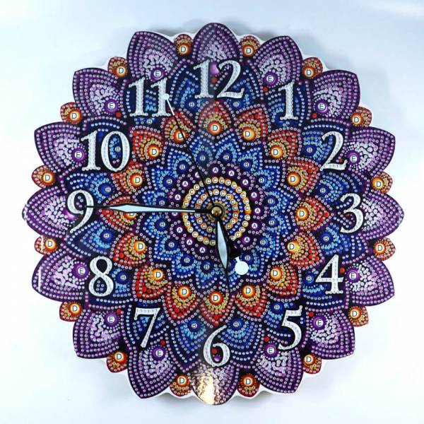Diamond Painting Wanduhr auf Holz, 29cm