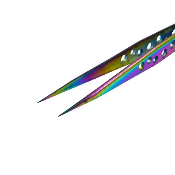 Pinzette für Diamond Painting, stabil, Regenbogen-Farbe, spitz