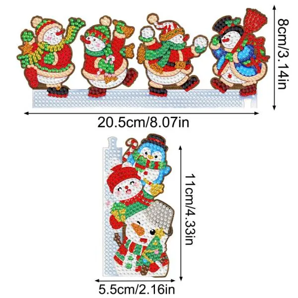 Diamond Painting display stand, door frame decoration / mantelpiece decoration, snowmen, approx. 20x11cm