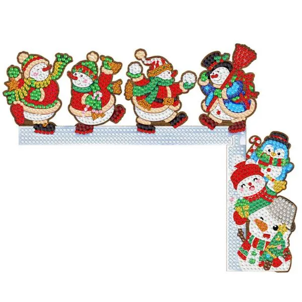 Diamond Painting display stand, door frame decoration / mantelpiece decoration, snowmen, approx. 20x11cm
