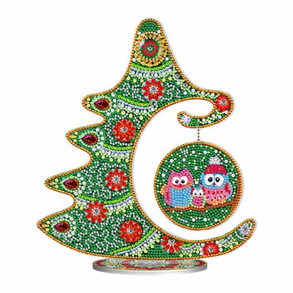 Aufsteller - Baum mit Eulen zum Painten, ca. 25x28mm