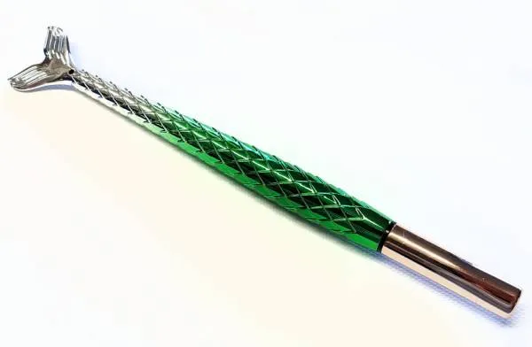 B-Ware Stift für Diamond Painting, "Regenbogenfisch", grün, Spitze locker