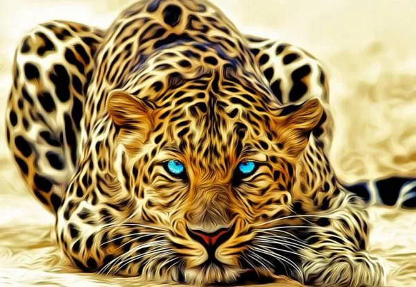 Template (without stones) Leopard, 60x90cm, 45 colors, for round stones, full screen