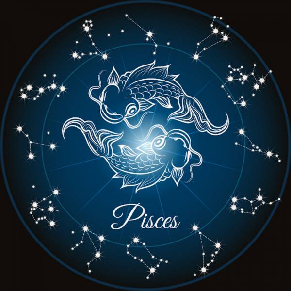 Sternzeichen Fische, Glow in the dark - Nachtleuchtend, runde Steine, 60x60cm,  45 Farben, Vollbild