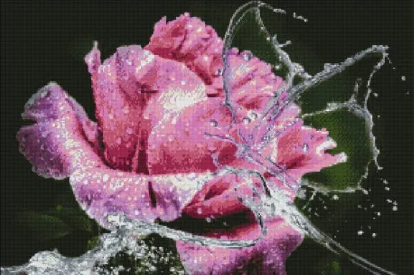 Diamond Painting Bild, Wasserspiel, 75x50cm, 40 Farben, runde Steine, Vollbild