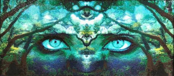 Diamond Painting picture, eyes, 120x50cm, 60 colours, round stones, full picture