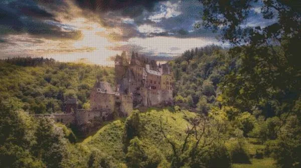 Diamond Painting picture, Castle of Dreams, 90x60cm, 45 colours, square stones, full picture