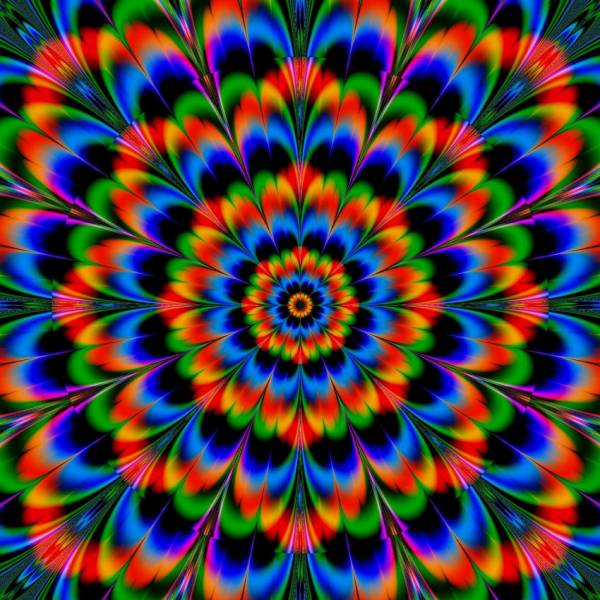 Diamond Painting Bild, Abstrakte Blüte, 55 Farben, eckige Steinchen, 70x70cm, Vollbild