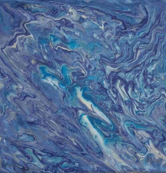 Diamond Painting Bild, Magic Blue, 70x70cm, 60 Farben, eckige Steine, Vollbild