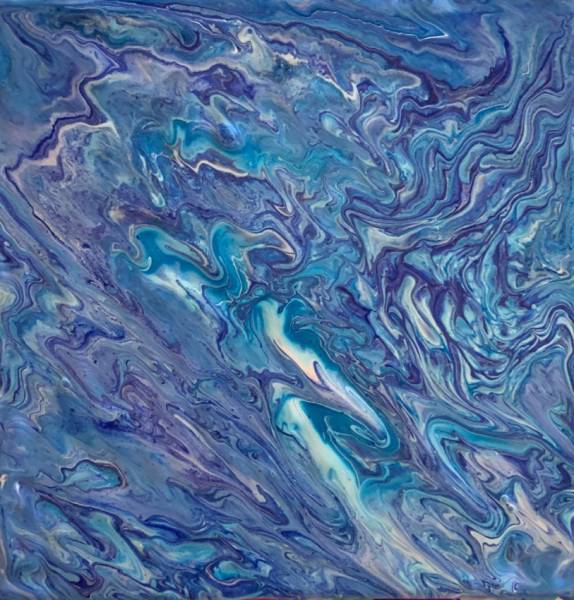 Diamond Painting Bild, Magic Blue, 60 Farben, runde Steinchen, 70x70cm, Vollbild