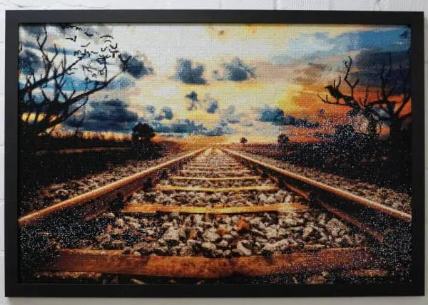 Diamond Painting Bild, Aufbruch, 90x60cm, 45 Farben, runde Steine, Vollbild