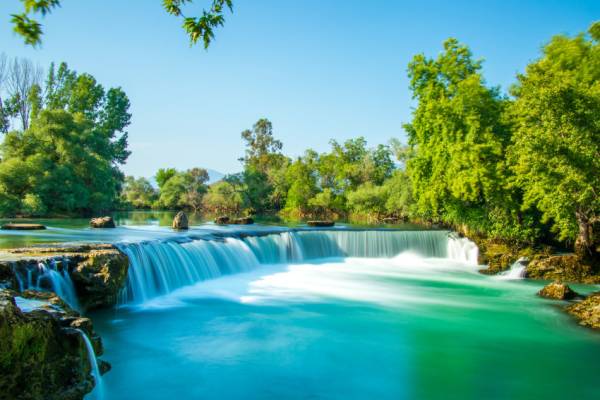 Diamond Painting picture, idyllic waterfall, square stones, 60x90cm, 55 colours, full picture