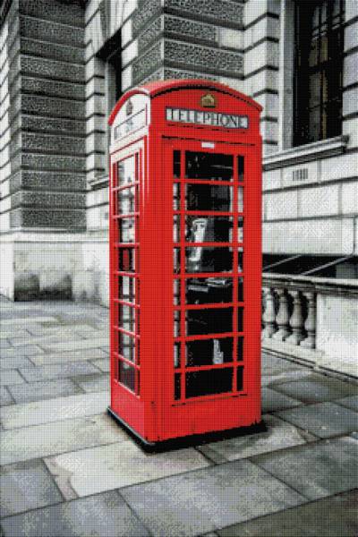 Diamond Painting Bild, London calling, eckige Steinchen, 60x90cm, 55 Farben, Vollbild
