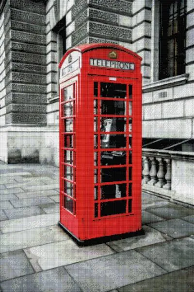 Diamond Painting Bild, London calling, 60x90cm, 55 Farben, eckige Steine, Vollbild