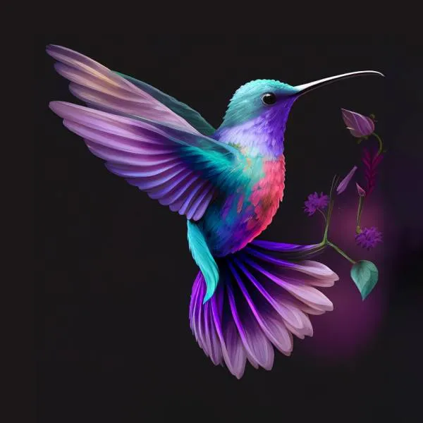 Diamond Painting Bild, Kolibri, 50x50cm, 30 Farben, eckige Steine, Vollbild