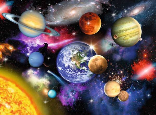 Diamond Painting Bild, Universum, eckige Steinchen, ca. 63x86cm, 48Farben, Vollbild
