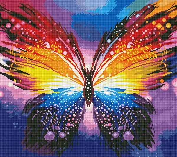 Diamond Painting Bild, Schmetterling, 39x44cm, 39 Farben incl. 19 AB, runde Steine, Vollbild