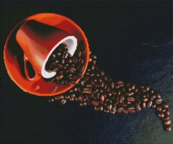 Diamond Painting Bild, Kaffeepause, eckige Steinchen, 50x60cm, 39 Farben, Vollbild