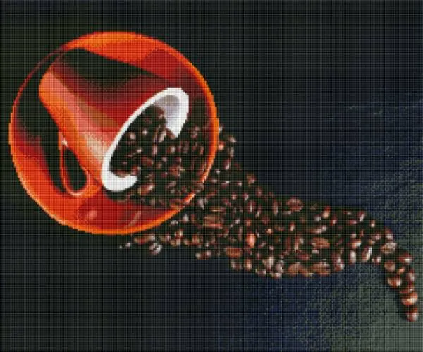 Diamond Painting Bild, Kaffeepause, 60x50cm, 40 Farben, runde Steine, Vollbild