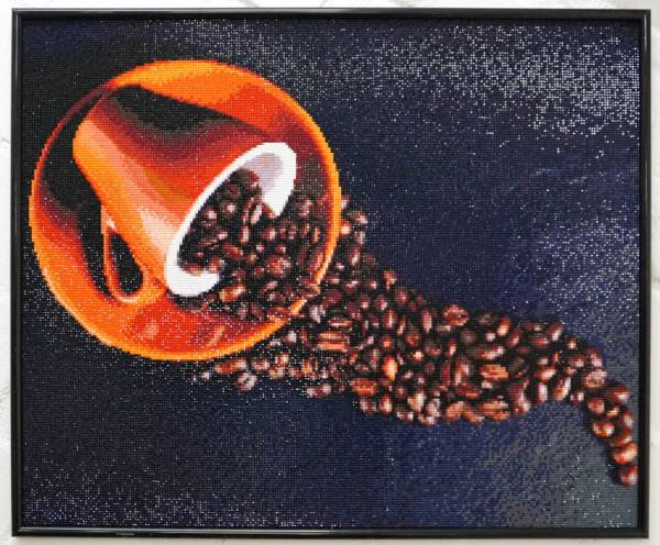 Diamond Painting Bild, Kaffeepause, eckige Steinchen, 50x60cm, 39 Farben, Vollbild
