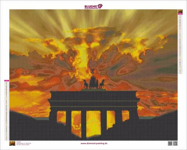Diamond Painting picture, Brandenburger Gate, 90x70cm, 43 colours, square stones, full picture