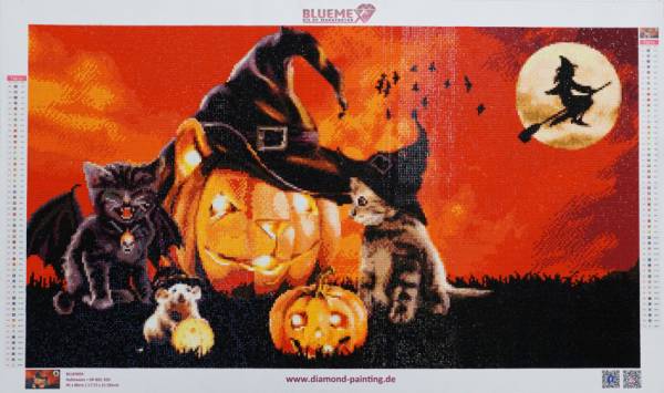 Diamond Painting picture, Halloween, 80x45cm, 51 colours, square stones, full picture
