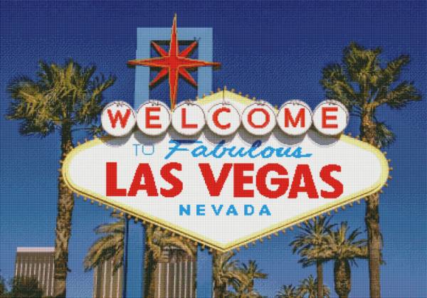 Diamond Painting Bild, Las Vegas, eckige Steinchen, 70x100cm, 50 Farben inkl. 5 AB, Vollbild