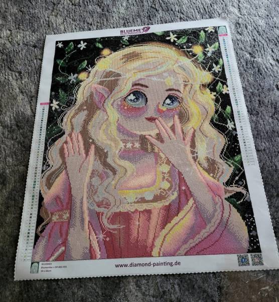 Diamond Painting Bild, Star Fairy, runde Steinchen, 50x66cm, 56 Farben inkl. 3 AB & 2 Feensteine, Vollbild
