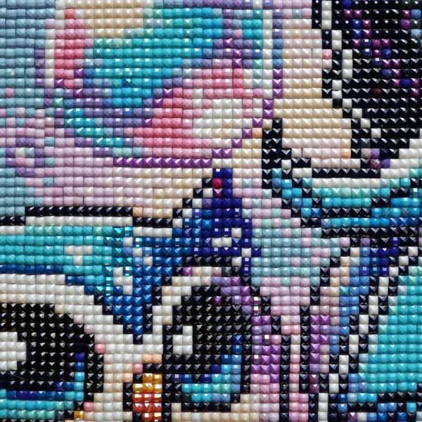 Michaela Klimes, Bubble Unicorn, 50x50cm, 50 Farben inkl. AB & Feensteine, eckige Steine, Vollbild