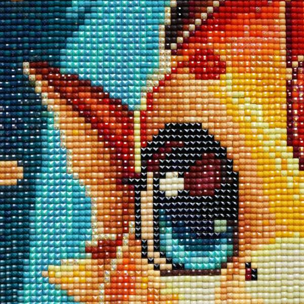 Michaela Klimes, autumn dragon, square Stones, 50x50cm, 61 Colors incl. AB & Fairy Stones, Full Picture