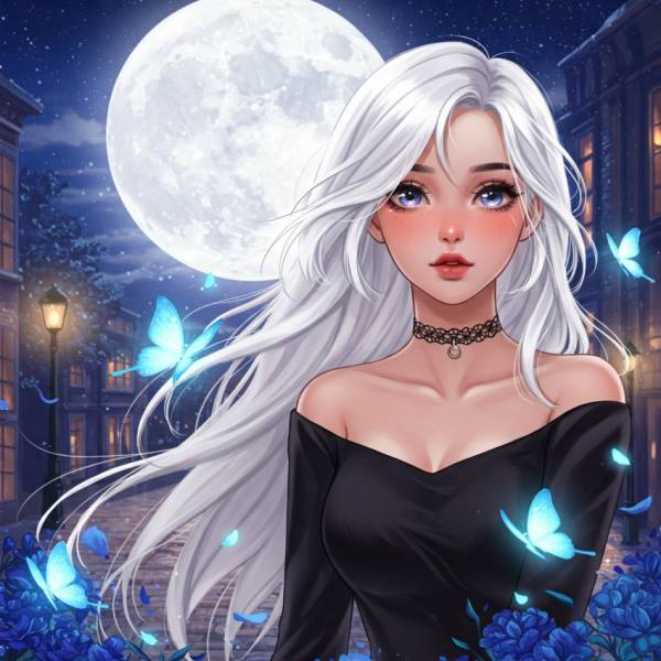 Michaela Klimes, Luna Butterfly, runde Steinchen, 60x60cm, 56 Farben inkl. AB & Feensteine, Vollbild