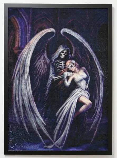 Anne Stokes, Dance with Death, 70x100cm, 60 colours, round stones, full image