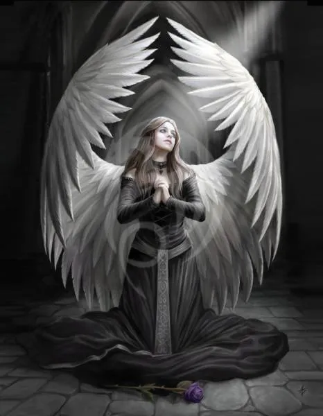 Anne Stokes, Prayer for the Fallen, 70x90cm, 50 colors, square stones, full image
