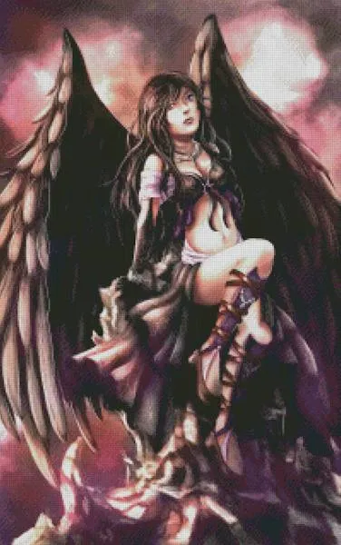 DrakeTurtle, Dark Angel, 60x95cm, 55 Colours, Round Stones, Full Image