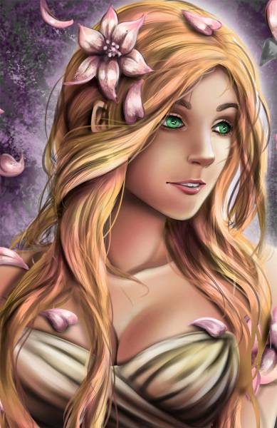 DrakeTurtle, Flower Girl, eckige Steine, ca. 50x75cm, 55 Farben, Vollbild