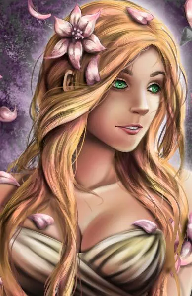 Template (without stones) DrakeTurtle, Flower Girl, 50x75cm, 55 Colours, for square stones, full image