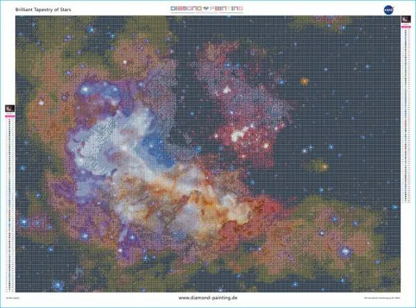 NASA - Brilliant Tapestry of Stars, 90x65cm, 90 Farben, eckige Steine, Vollbild