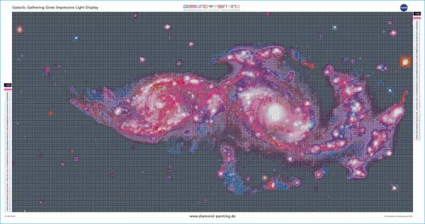 NASA - Galactic Gathering Gives Impressive Light, 60x120cm, 80 Farben, eckige Steine, Vollbild