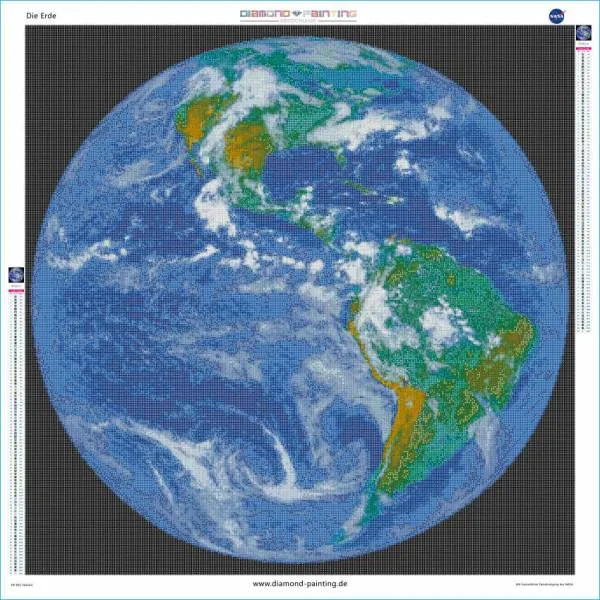 NASA - The Earth, 80x80cm, 90 colours, square stones, full picture