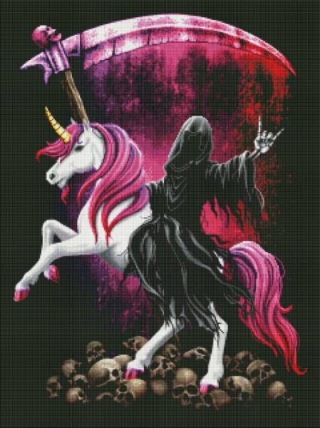Sarah Richter, Demonicorn, 60x80cm, 50 Farben inkl. 3 AB, eckige Steine, Vollbild