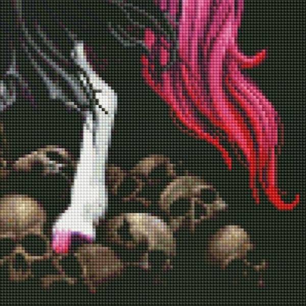 Sarah Richter, Demonicorn, 60x80cm, 50 colors incl. 3 AB, square stones, full picture