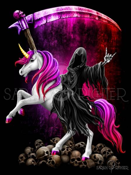 Sarah Richter, Demonicorn, 60x80cm, 50 Farben inkl. 3 AB, runde Steine, Vollbild