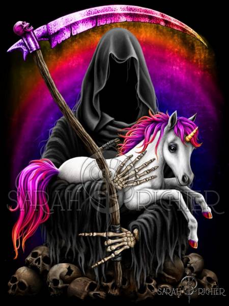 Sarah Richter, Metallicorn, 60x80cm, 50 Farben inkl. 3 AB, runde Steine, Vollbild