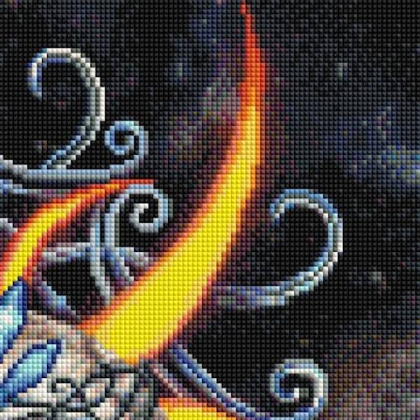 Sarah Richter, Moon Queen, 50x70cm, 40 Farben, eckige Strass-Steine, Vollbild