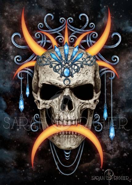 Sarah Richter, Moon Queen, 50x70cm, 40 Farben, eckige Strass-Steine, Vollbild