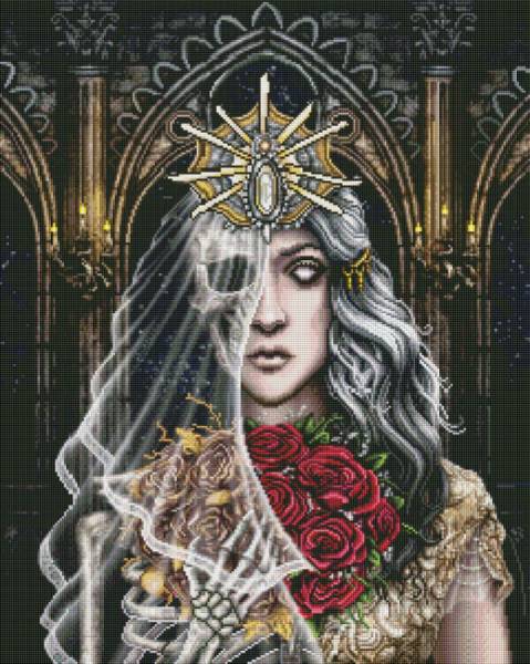 Sarah Richter, The Bride, 60x75cm, 55 Farben inkl. 2 AB, eckige Steine, Vollbild