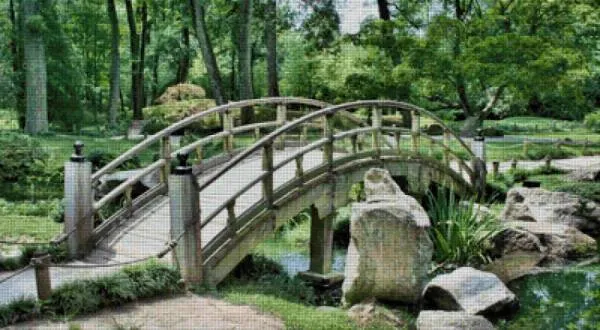 Diamond Painting picture, bridge, 112x61cm, 100 colours, round stones, full picture